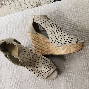 Marc Fisher Wedge Espadrille Platform Suede Sandal size 10